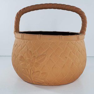 Terracotta Pottery Basket Floral Easter Decorative
